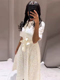 Robe chemise brodée