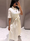 Robe chemise brodée