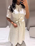 Robe chemise brodée
