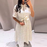 Robe chemise brodée